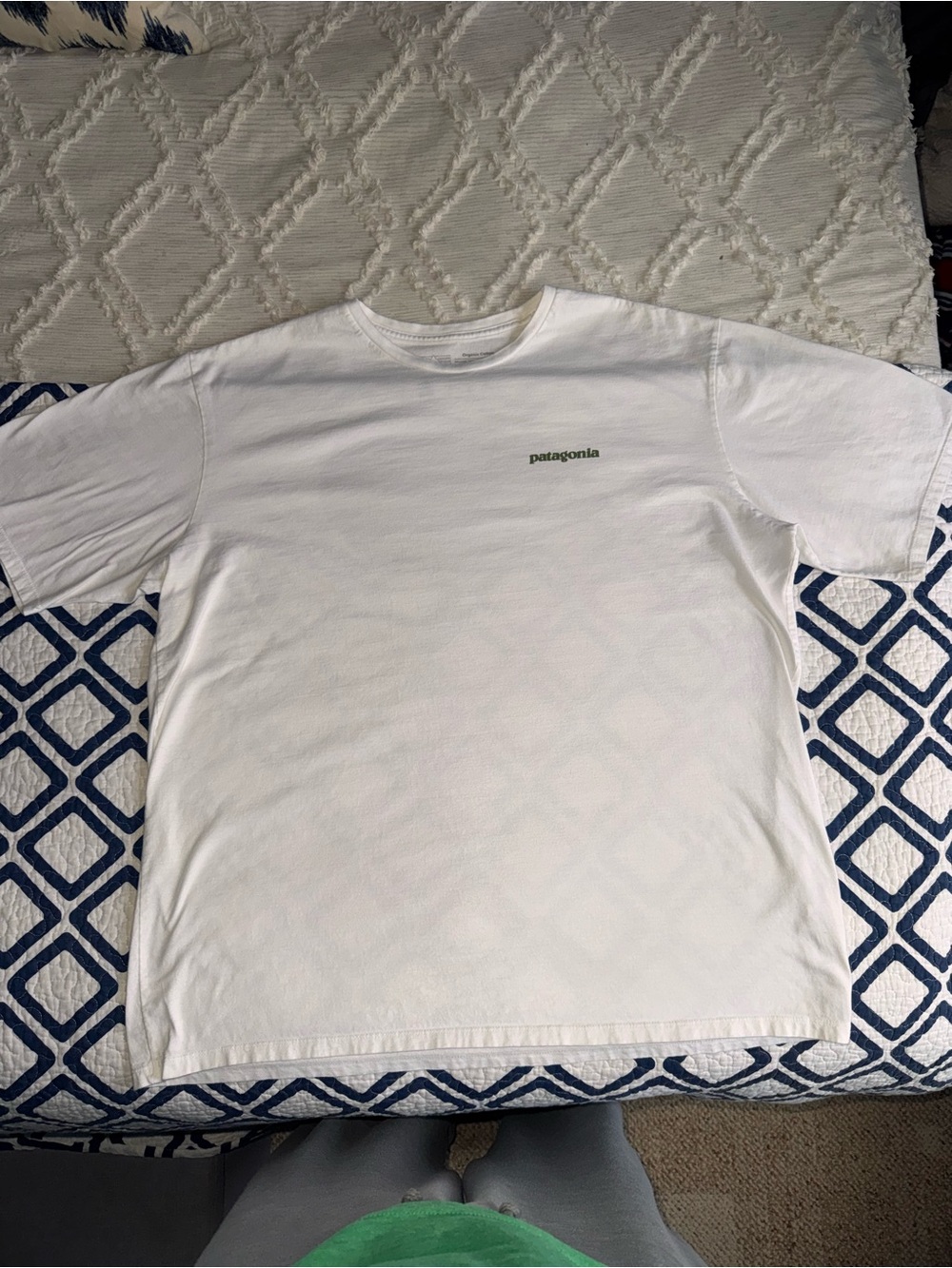 Patagonia Organic Cotton Fish Graphic T-Shirt – Men’s L White Fishing Tee